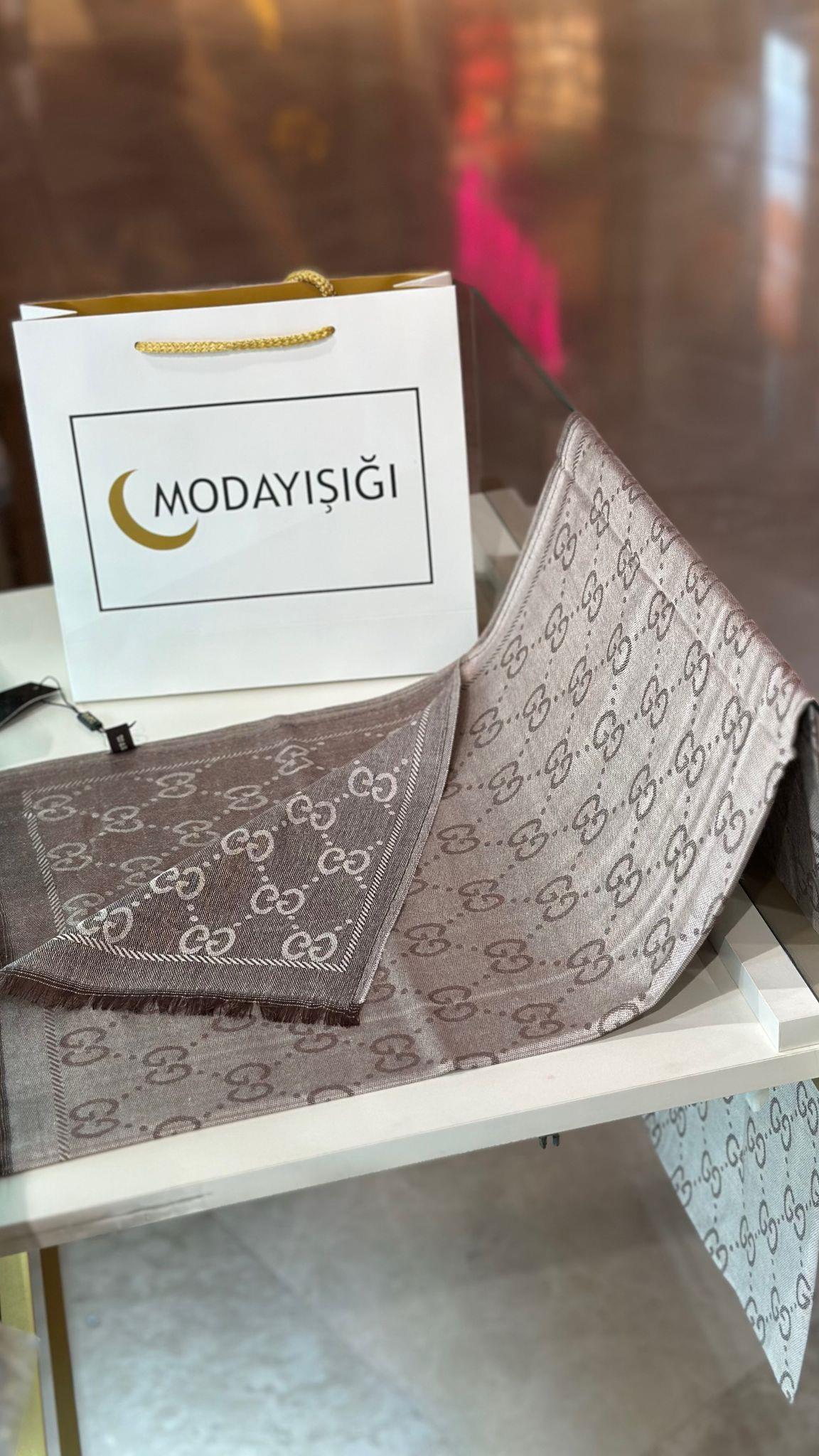 G Desen Açık Kahve Kaşmir Şal