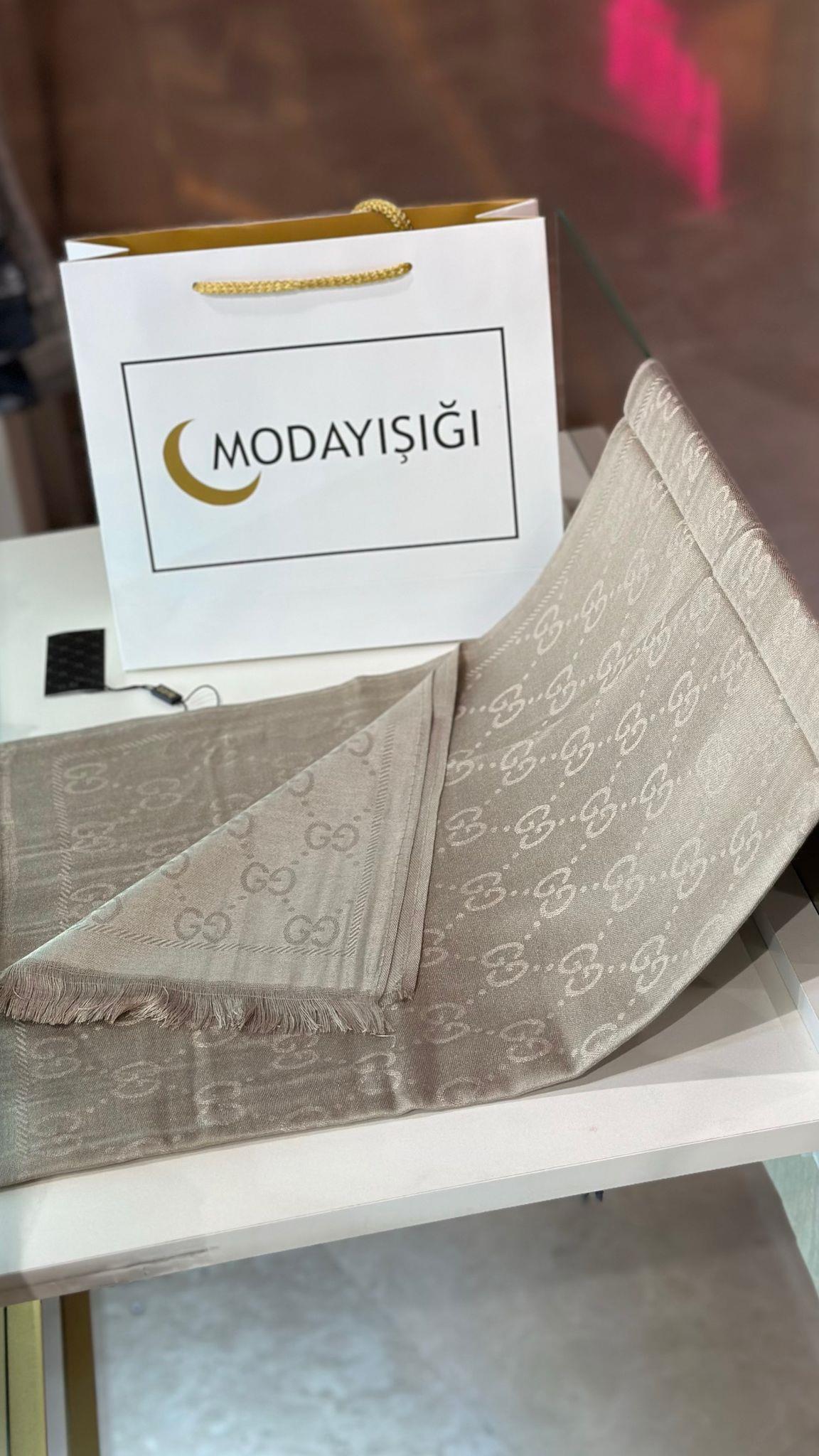 G Desen Açık Vizon Kaşmir Şal