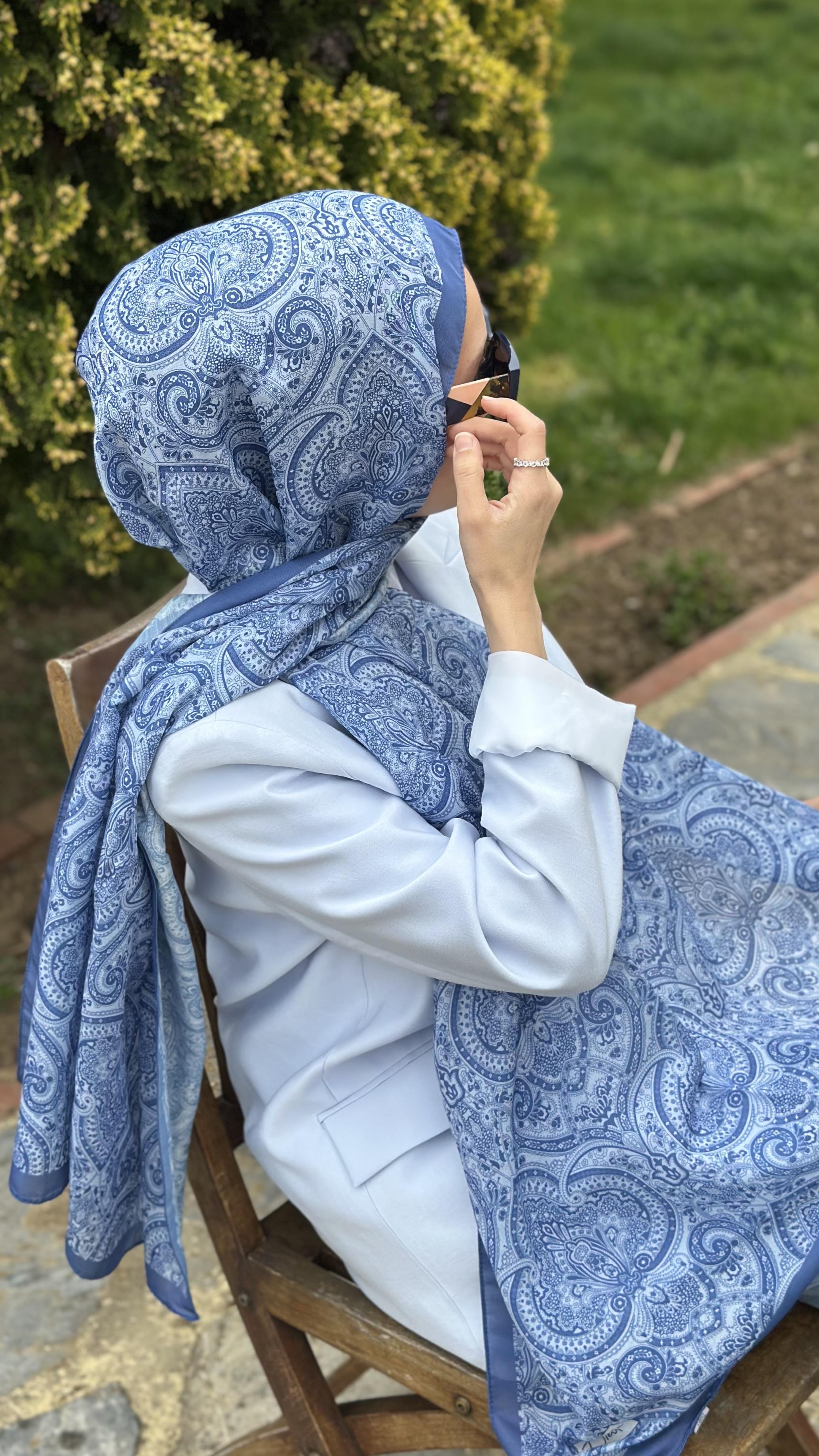 Luna soft pamuk Mavi Şal