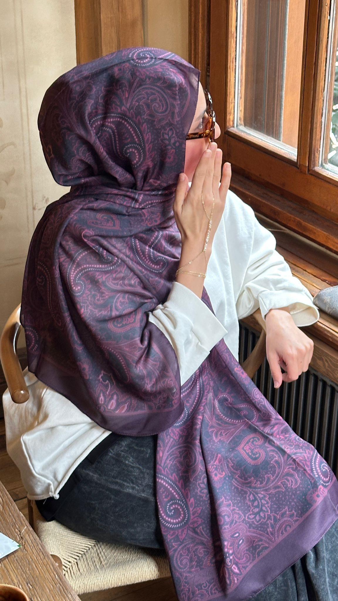 Mor Pearl Soft Pamuk Şal