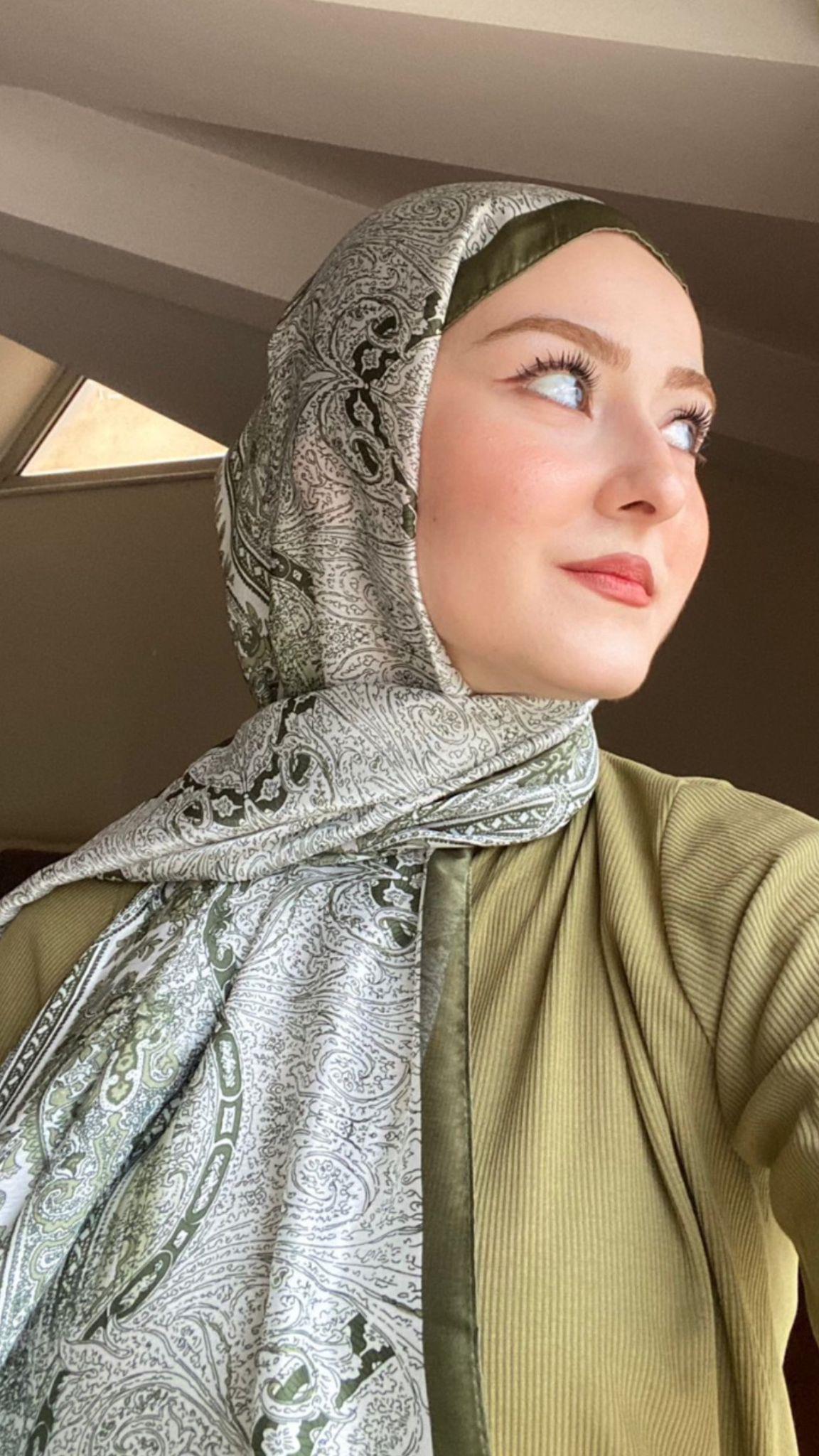 Yeşil Vual İpek Şal