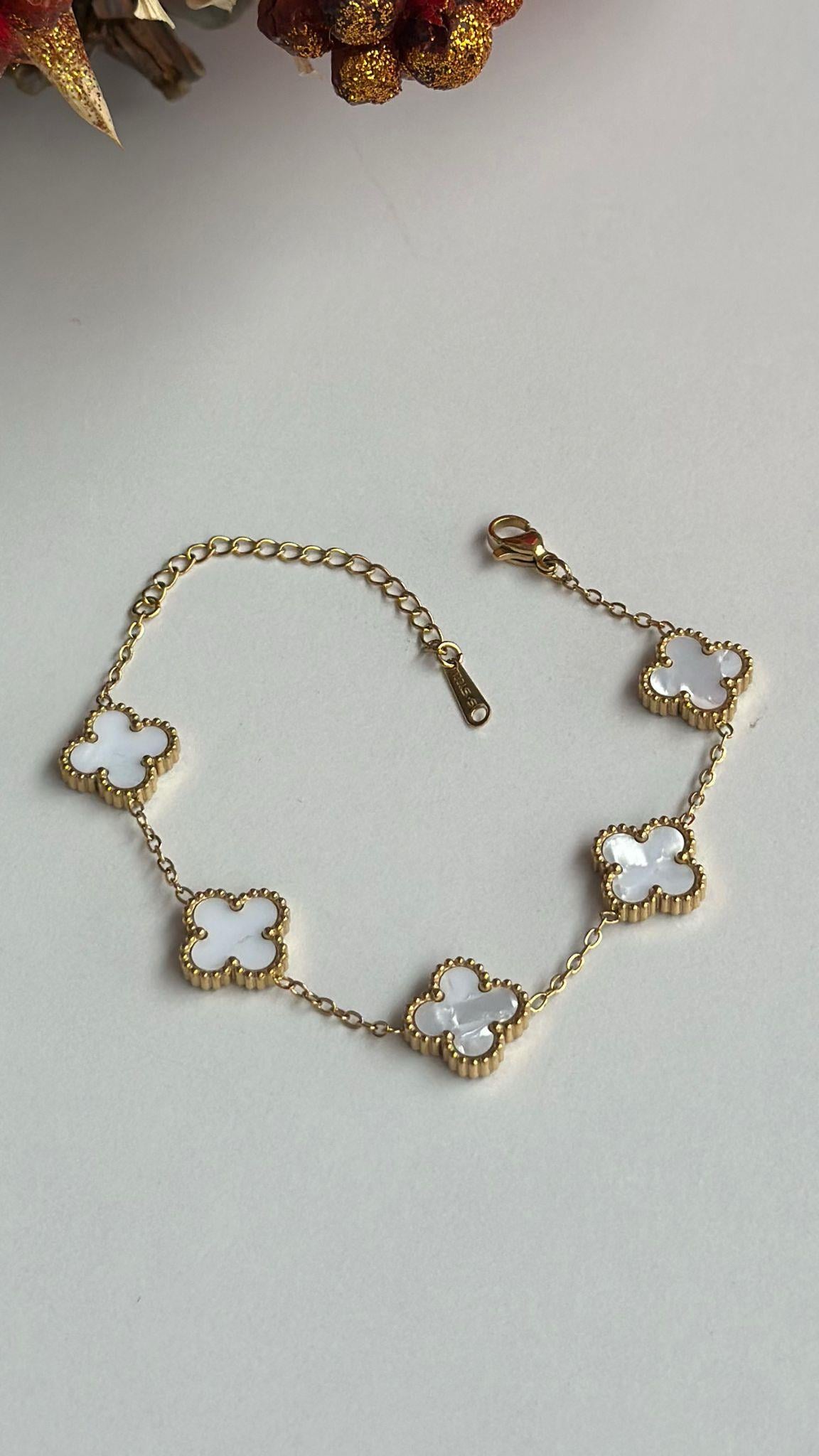 Yonca Çelik Bileklik Gold Sedef Renk