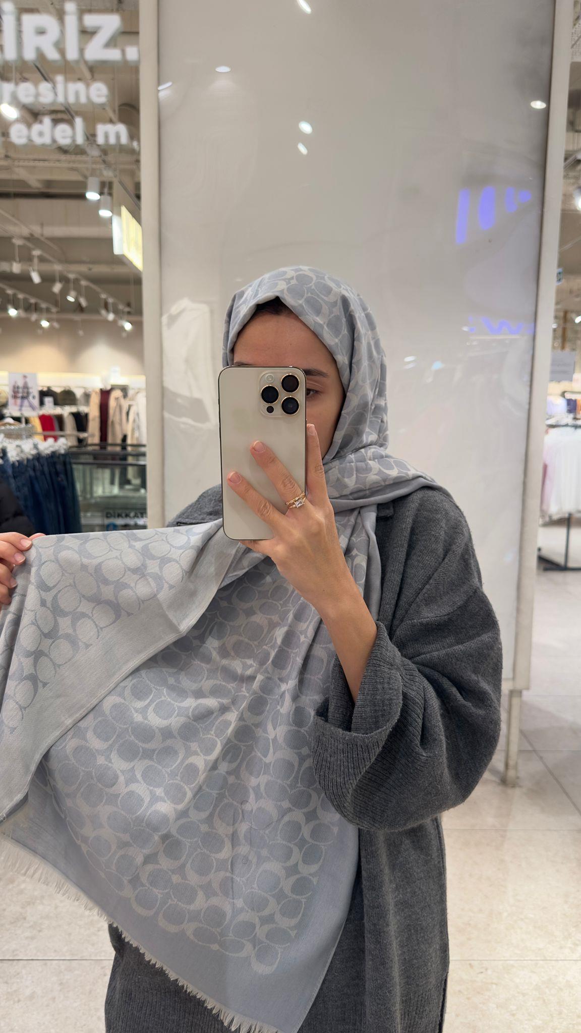 Yün Pamuk C Desen Buz Mavi