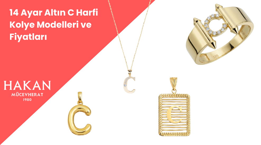 14 Ayar Altın C Harfi Kolye Modelleri ve Fiyatları