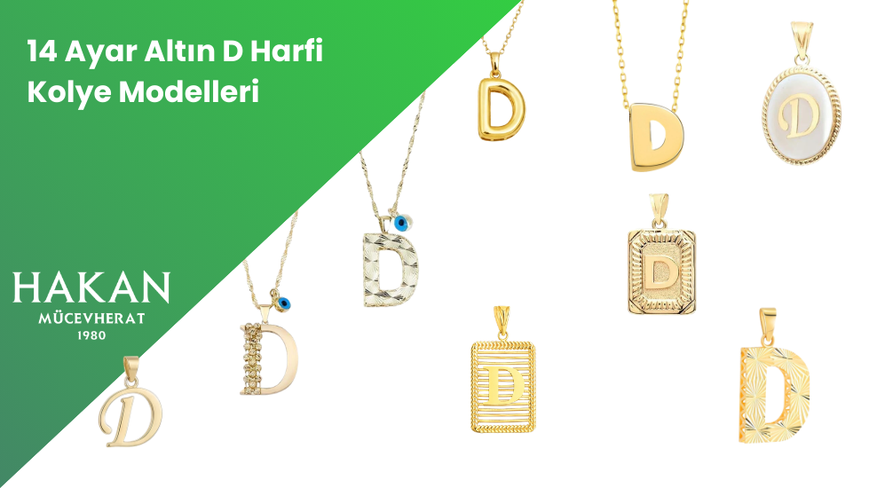 14 Ayar Altın D Harfi Kolye Modelleri ve Fiyatları