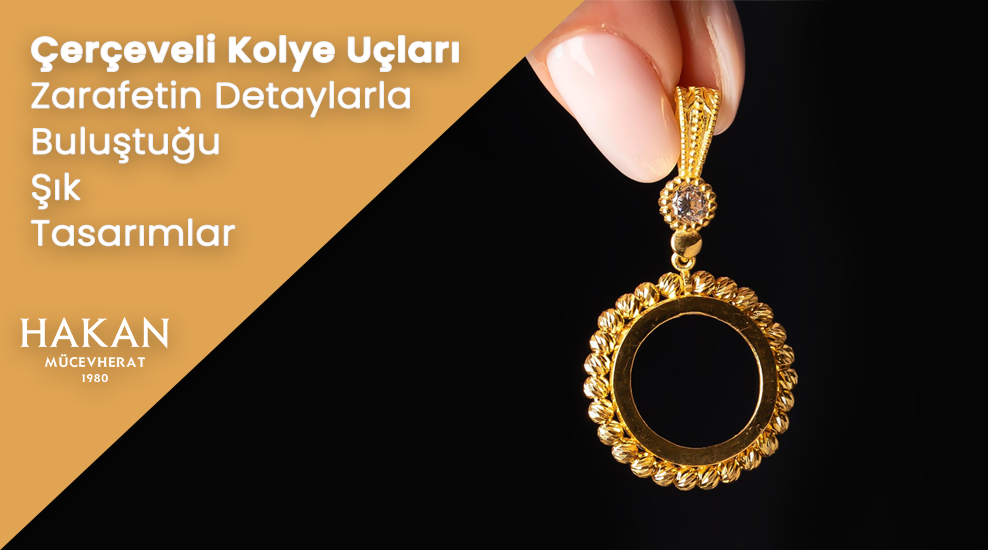 Altın Çerçeveli Kolye Uçları ve Modelleri