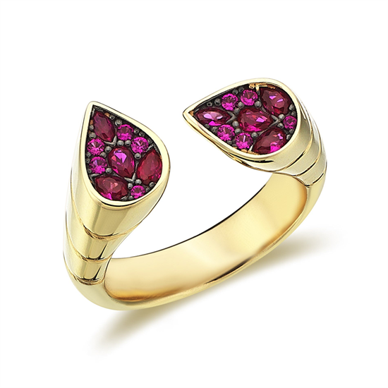 Cetaş Eterna Renkli Taşlı 14 Ayar Altın Yüzük