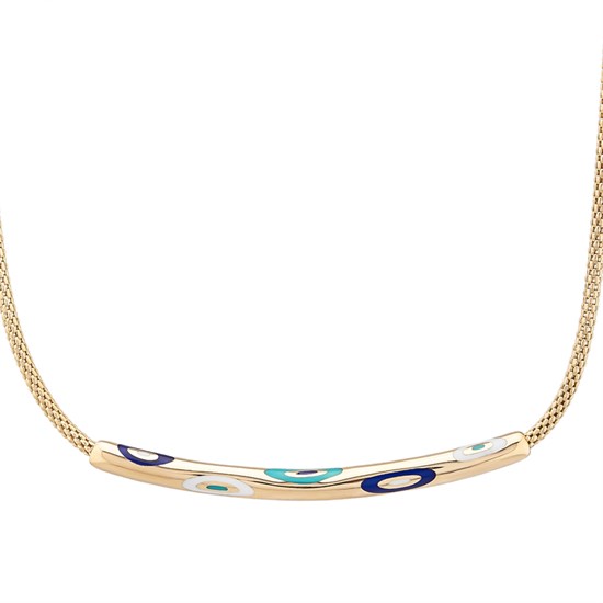 Cetaş Fortuna Nazar Mineli 14 Ayar Altın Kolye