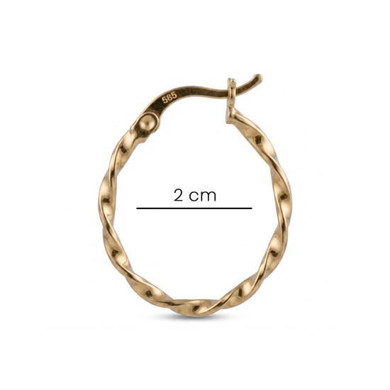 Burgu Halka Küpe 14 Ayar Altın