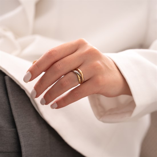 Cetaş Tasarım Üç Renkli 14 Ayar Altın Yüzük