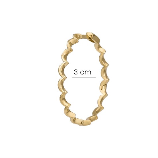 Dalga Model 14 Ayar Altın Küpe