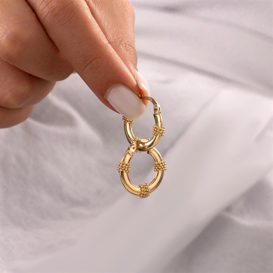 Dorikalı Halka Küpe 14 Ayar Altın