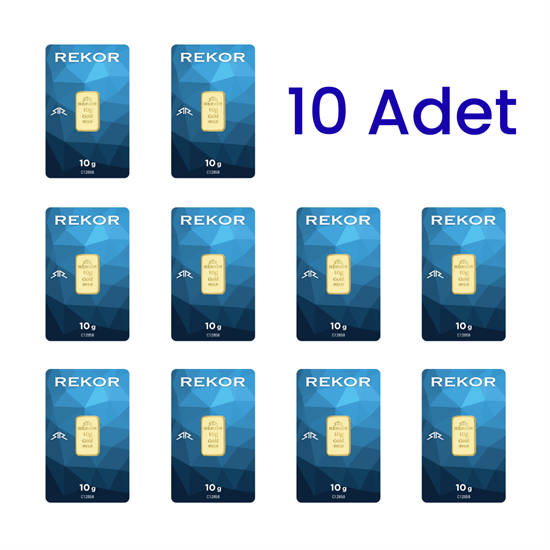 10 Adet 10 Gr 24 Ayar Gram Altın