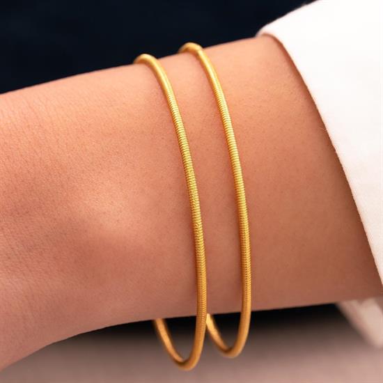 16 Gr(Gram) 2Li Çizgi Ajda Takım 22 Ayar Altın İşçiliksiz Yatırımlık Bilezik