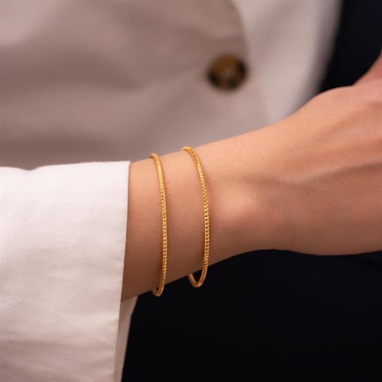 16 Gr(Gram) 2Li Desenli Takım 22 Ayar Altın İşçiliksiz Yatırımlık Bilezik