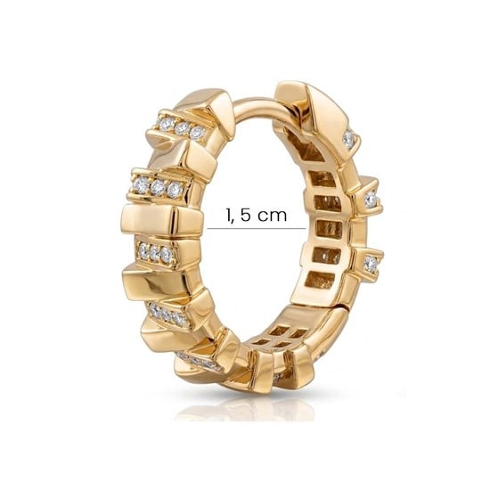 Geometrik Tasarım Küpe 14 Ayar Altın