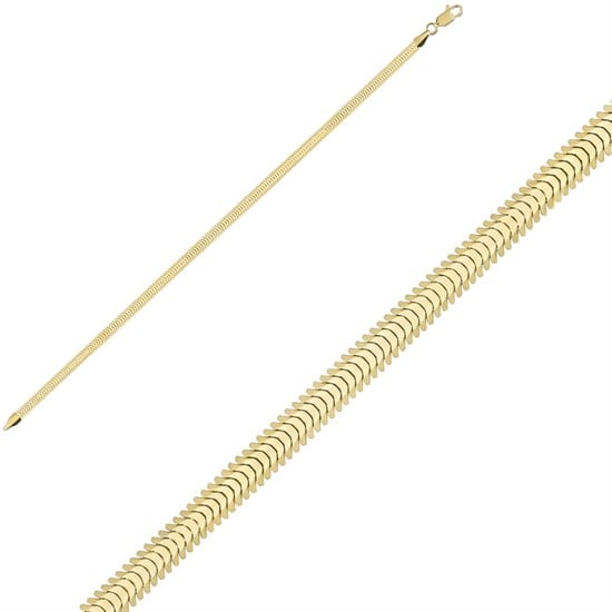 Balıksırtı Modeli 14 Ayar Altın Bileklik 3Mm