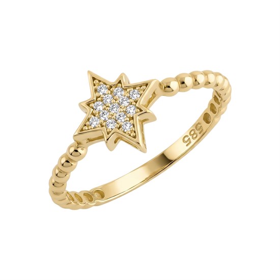 Kuzey Yıldızı Yüzük 14 Ayar  Altın