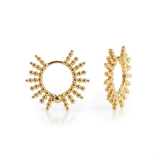 Güneş Figürlü Küpe 14 Ayar Altın