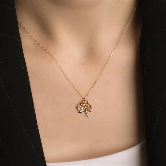 14 Ayar Altın Hayat Ağacı Kolye