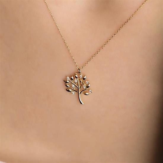 14 Ayar Altın Hayat Ağacı Kolye