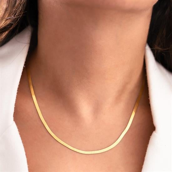 Altın İtalyan Ezme Zincir 14 Ayar