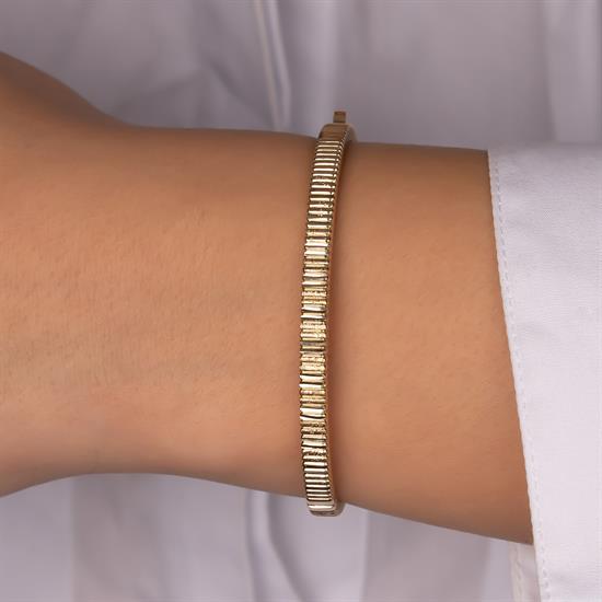 14 Ayar Altın Kelepçe Bilezik