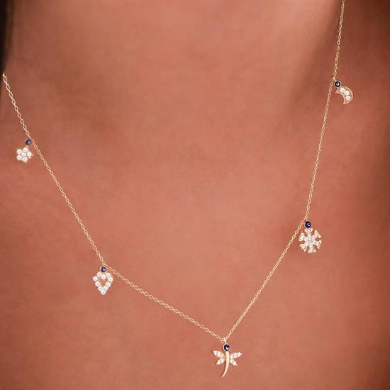  Minimal Şans Kolye 14 Ayar Altın