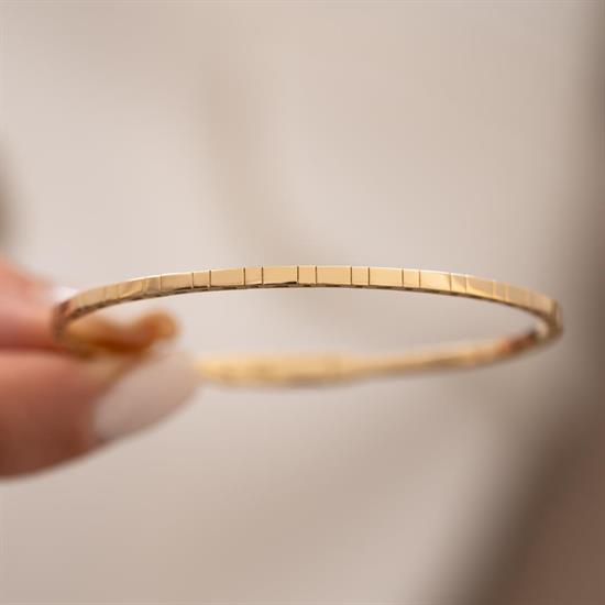 Minimal Taşsız Kelepçe Bilezik 14 Ayar Altın