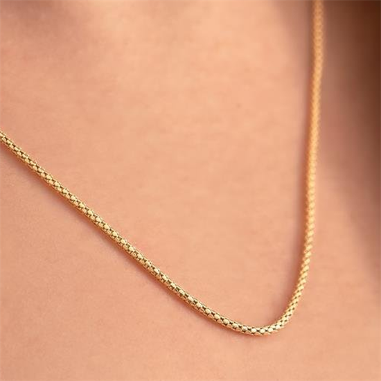 14 Ayar Altın Zincir Tasarım Taşsız Spor