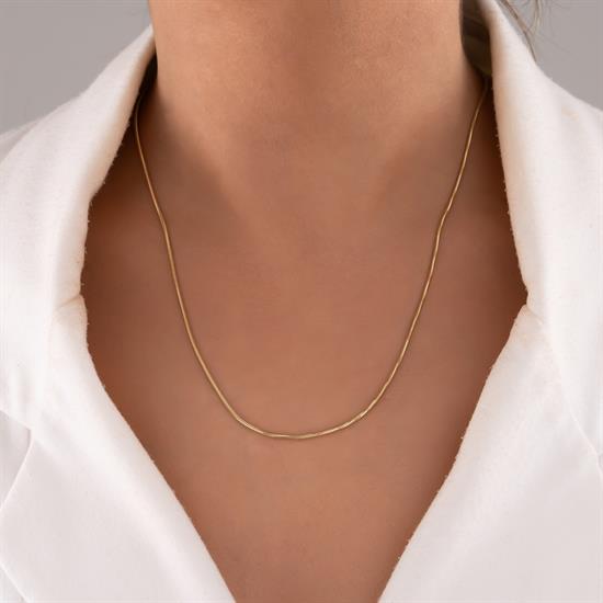 14 Ayar Balıksırtı Altın Zincir 1 Mm