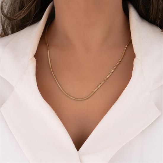 14 Ayar Balıksırtı Altın Zincir 3Mm