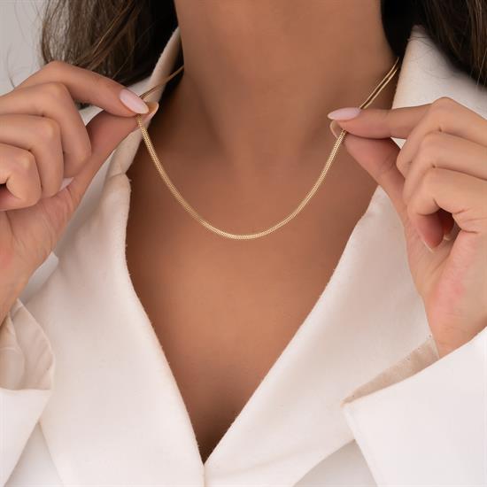 14 Ayar Balıksırtı Altın Zincir 3Mm