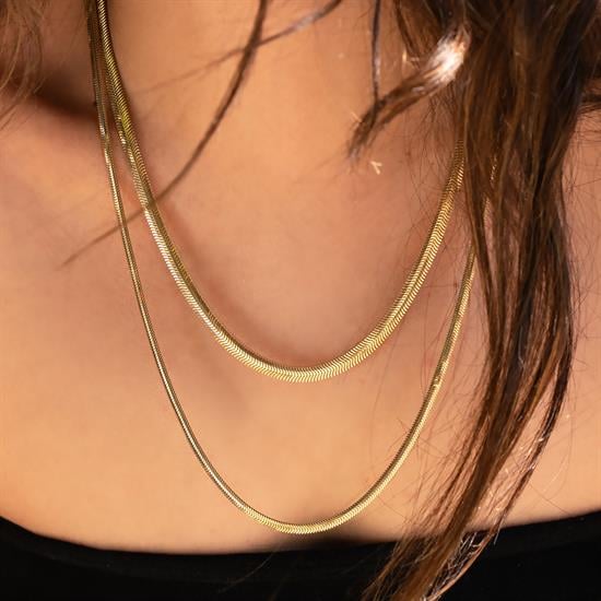 14 Ayar Balıksırtı Altın Zincir 5Mm