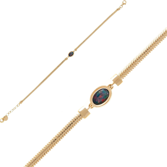 14 Ayar Çok Renkli Taşlı Bileklik