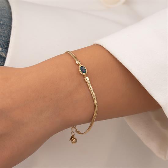 14 Ayar Çok Renkli Taşlı Bileklik