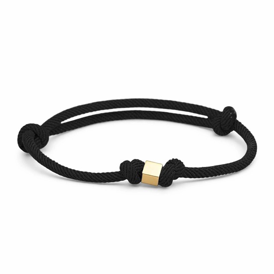 14 Ayar Tek Zar Siyah İpli Bileklik