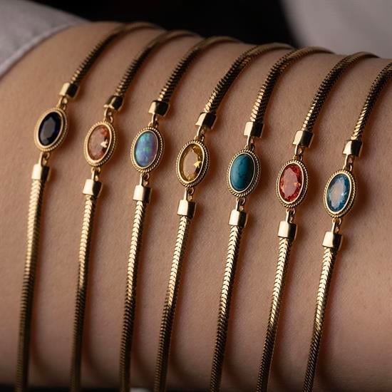 14 Ayar Firuze Renkli Taşlı Bileklik