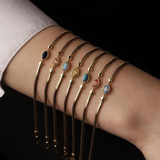 14 Ayar Renkli Taşlı Bileklik