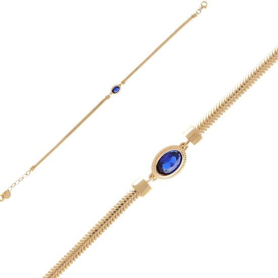 14 Ayar Renkli Taşlı Bileklik