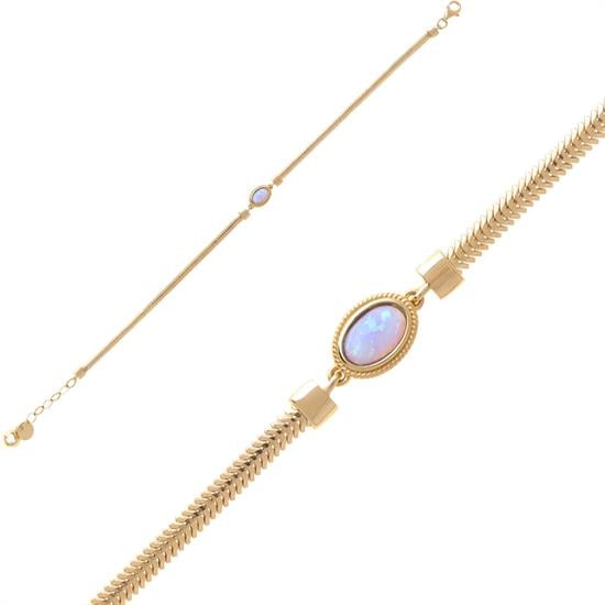 14 Ayar Renkli Taşlı Bileklik