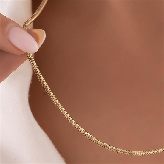 14 Ayar Yuvarlak Balıksırtı Altın Zincir 2 Mm