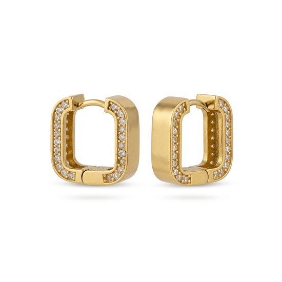 Trend Taşlı Küpe 14 Ayar Altın