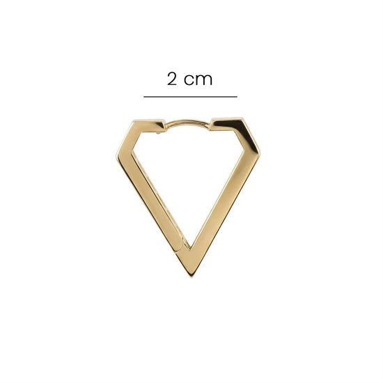 Köşeli İki Taraflı Kullanılabilir Spor 14 Ayar Altın Halka Küpe 2 Cm