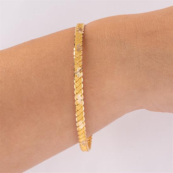 15 Gram Desenli Üçlü Burma Bilezik 22 Ayar