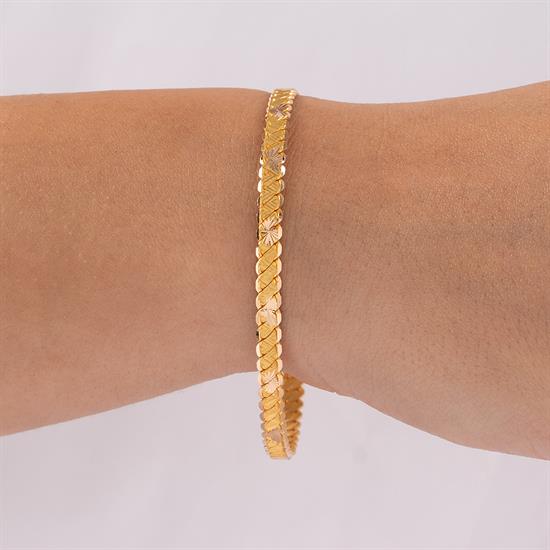 15 Gram Desenli Üçlü Burma Bilezik 22 Ayar