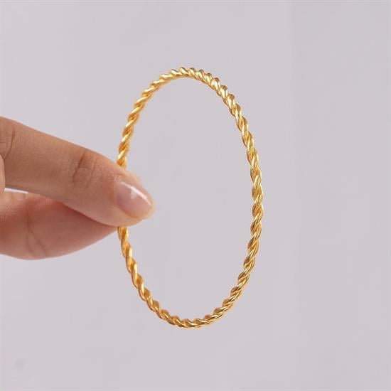 20 Gram Düz İkili Burma Bilezik 22 Ayar