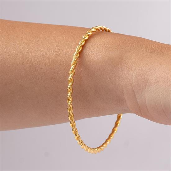 20 Gram Düz İkili Burma Bilezik 22 Ayar