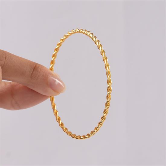 12 Gram Düz İkili Burma Bilezik 22 Ayar