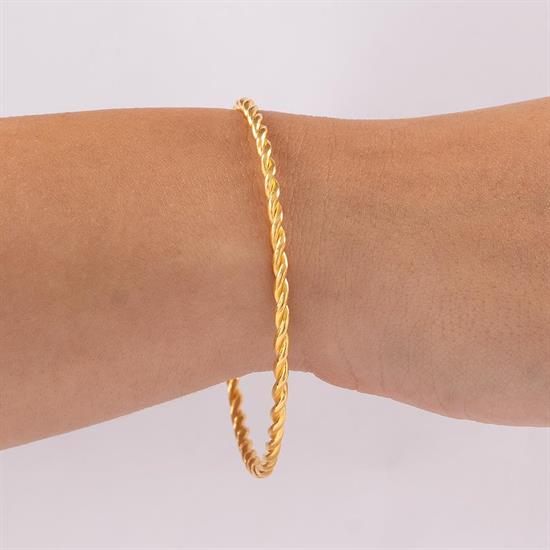 7 Gram Düz İkili Burma Bilezik 22 Ayar